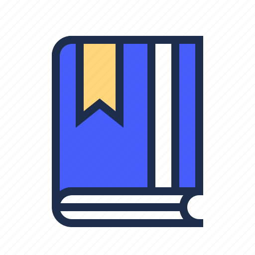 Blue, book, bookmark, education, reading, school, study icon - Download on Iconfinder