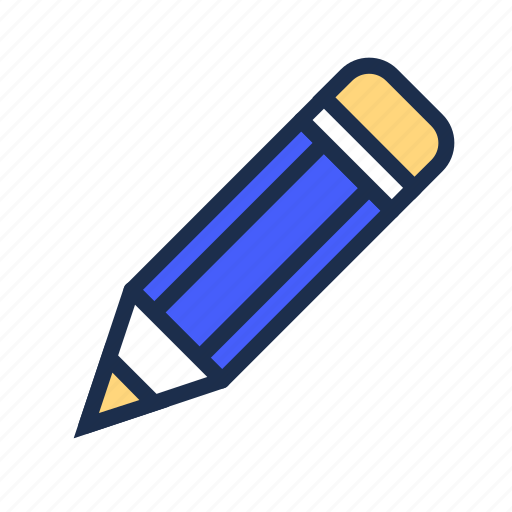 Blue, education, pencil, school, write, writing icon - Download on Iconfinder