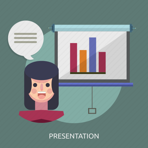 Chart, female, learning, presentation, student icon - Download on Iconfinder