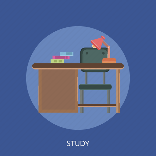 Book, chair, lamp, study, table icon - Download on Iconfinder