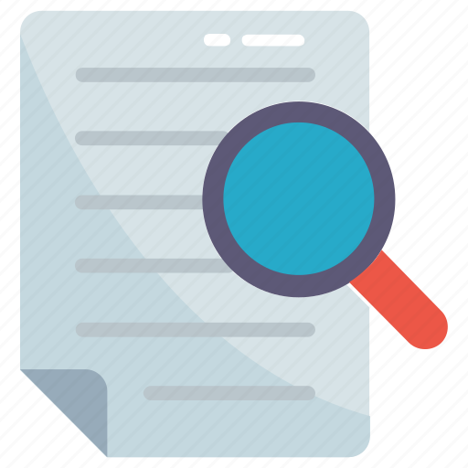 Audit, doc, document, search, text, find paper, magnifier icon - Download on Iconfinder