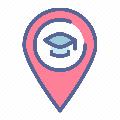 School, university, college, marker, pin, location, graduation icon - Download on Iconfinder