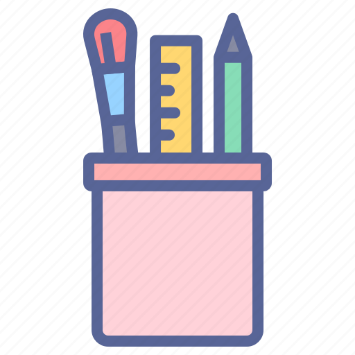 Education, brush, painting, stationery, office, ruler, pencil icon - Download on Iconfinder