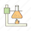 experiment, fire under flask, flask stand 