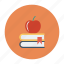 apple, bookmark, books, graduate, graduation, knowledge, library 