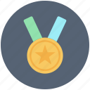 award, gold, medal, star icon