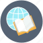 book, book with world, diary, diary book icon, earth, globe, world 