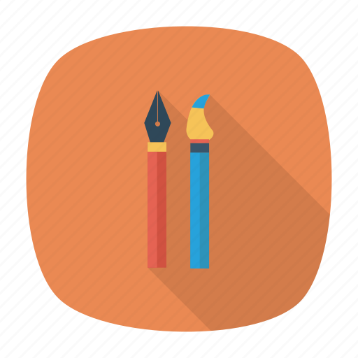 Brush, calligraphy, color, education, paint, school, tools icon - Download on Iconfinder