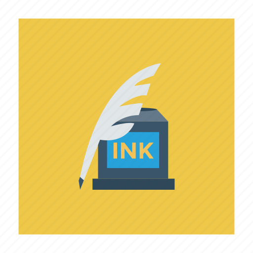 Bottle, feather, ink, office, tool, write, writing icon - Download on Iconfinder