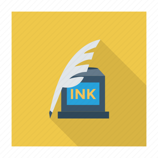 Bottle, feather, ink, office, tool, write, writing icon - Download on Iconfinder