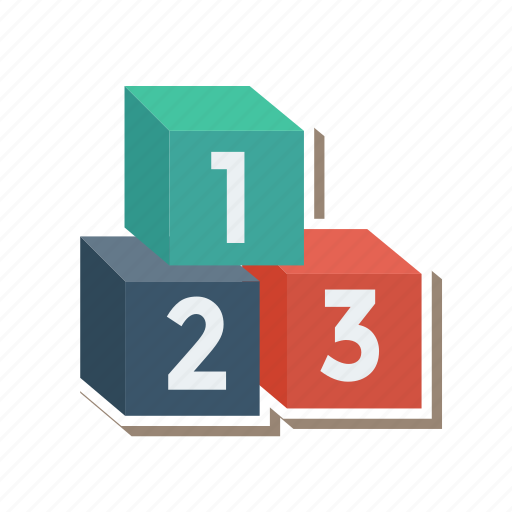 Counting, cubes, digits, podium, puzzle, ranking, winners icon - Download on Iconfinder