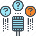 ask, mic, microphone, question, speech