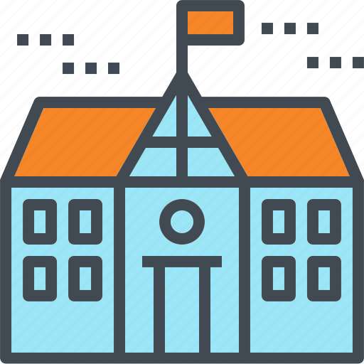 Building, front, high, school, university icon - Download on Iconfinder