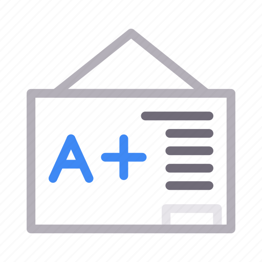 A, board, education, grade, report icon - Download on Iconfinder