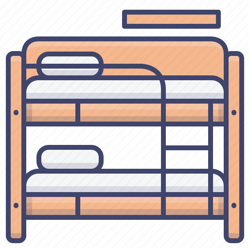 Bed, bunk, dormitory, hostel icon - Download on Iconfinder