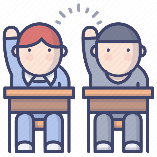 Class, hand, raise, students icon - Download on Iconfinder