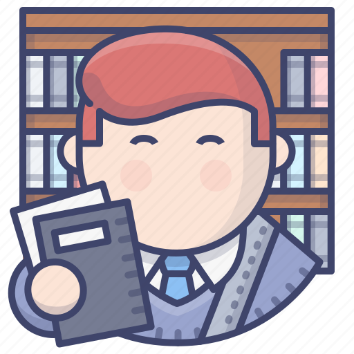 Library, man, student, study icon - Download on Iconfinder