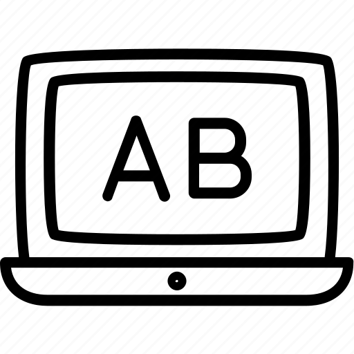 Alphabet, ab, laptop, online icon - Download on Iconfinder