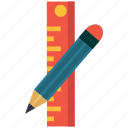 measure, pencil, pencil and ruler, ruler, school