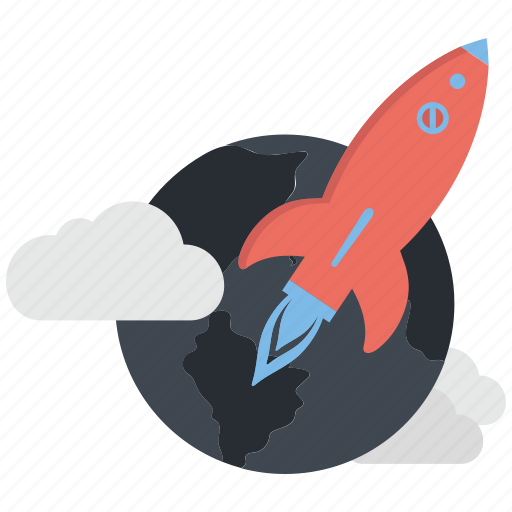 Cloud, earth, mission, promotion, rocket, space icon - Download on Iconfinder