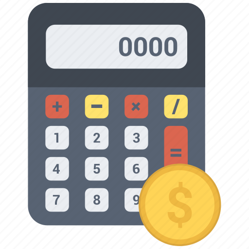 Calc, calculate, calculator, coin, dollar, math, technology icon - Download on Iconfinder