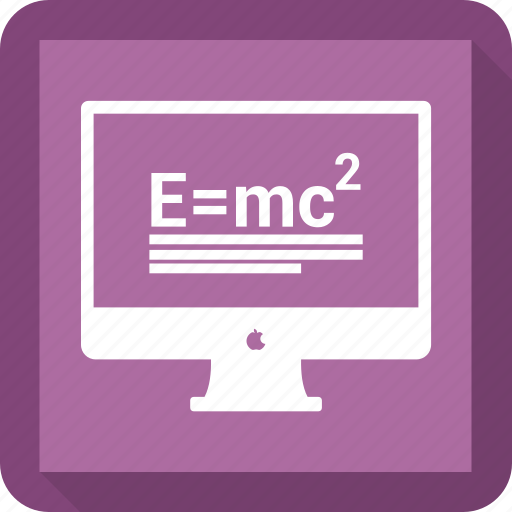 Computer, desctop, e=mc, monitor, online study icon - Download on Iconfinder