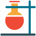 flask, flask stand, experiment, laboratory