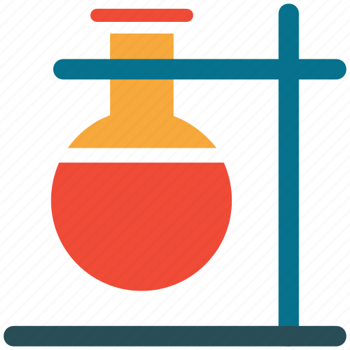 Flask, flask stand, experiment, laboratory icon - Download on Iconfinder