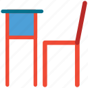 chair, desk, furniture, school