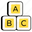 blocks, podium, alphabet 
