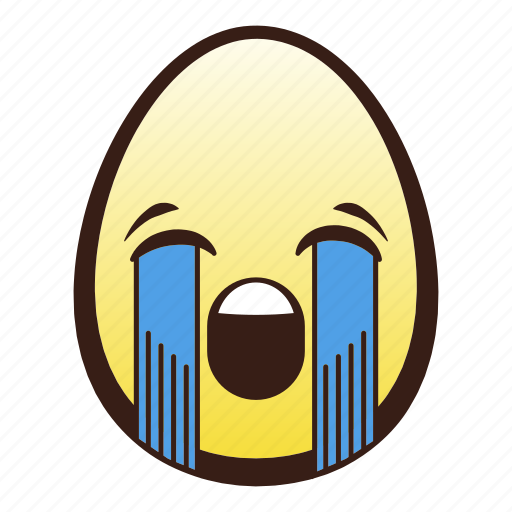 Crying, easter, egg, emoji, face, head, loudly icon - Download on Iconfinder