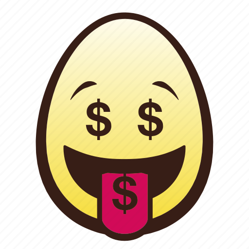 Easter Egg Emoji Face Head Money Mouth Icon - 