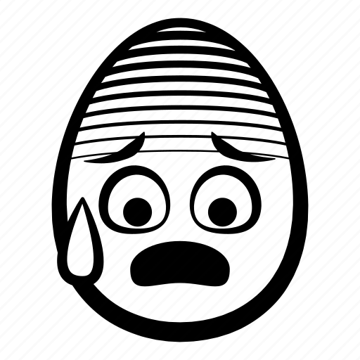 Anxious, easter, egg, emoji, face, head, sweat icon - Download on Iconfinder