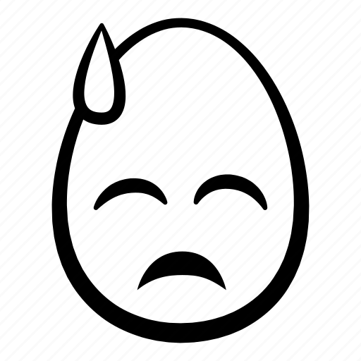Downcast, easter, egg, emoji, face, head, sweat icon - Download on Iconfinder