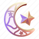 crescent, moon, islamic, star, shape