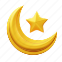 crescent, moon, golden, gold, star, ramadan, islamic, kareem, eid 