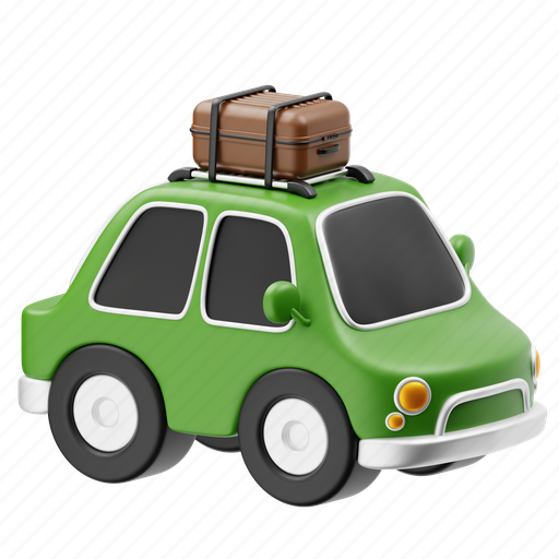 Vehicle, travel, transportation, car, holiday, summer, trip 3D illustration - Download on Iconfinder
