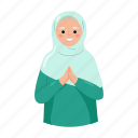 eid, ramadan, muslim, character, avatar, grandma, old woman