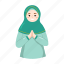 eid, ramadan, muslim, character, avatar, female, hijab 