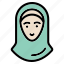 hijab, avatar, female, girl, islam, people, woman 