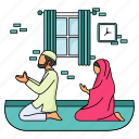 salat, couple, male, female, ramadan, prayer, eid prayer