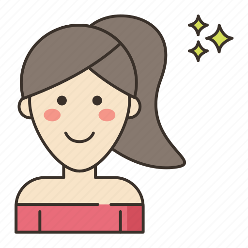 Fashion, haircut, ponytail, side icon - Download on Iconfinder