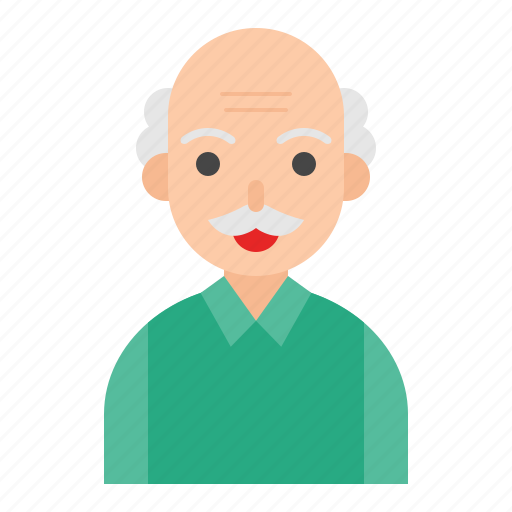 Elder, avatar, grandpa, bald, grey hair, mustache, granduncle icon - Download on Iconfinder