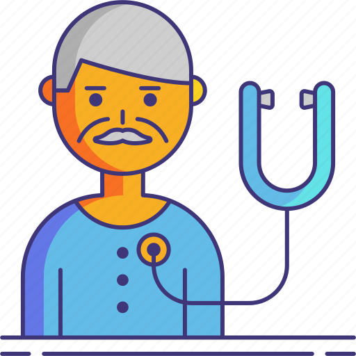 Checkup, health, stethoscope, old man, elderly icon - Download on Iconfinder