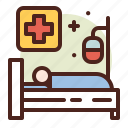 hospital, bed, old, people, family 