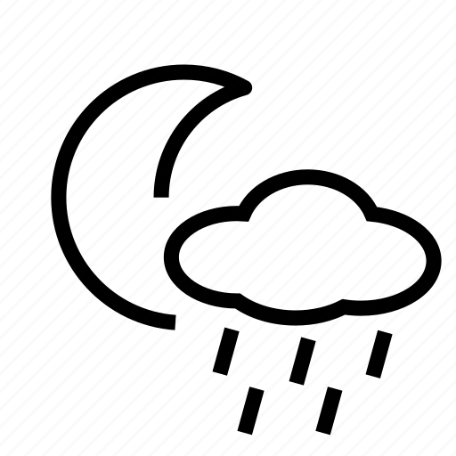 Crescent, rain, night icon - Download on Iconfinder