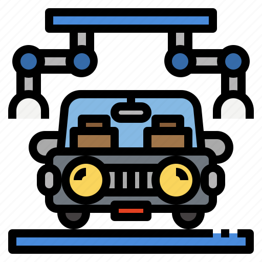 Car, manufacturing, robotic, arm, industry, factory, conveyor icon - Download on Iconfinder