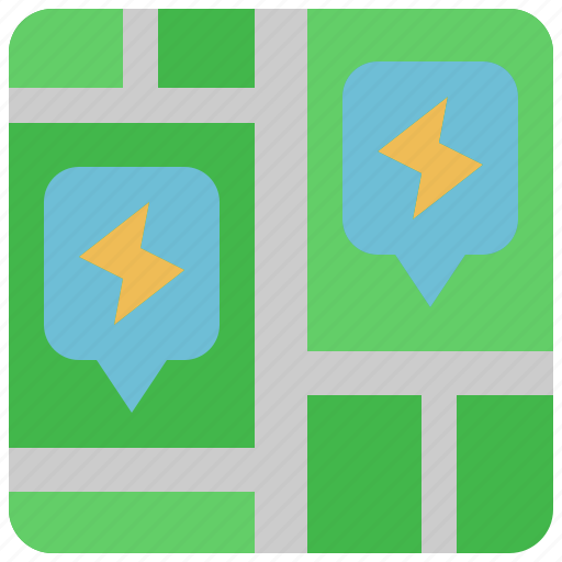 Map, location, charging, station, gps, car, charger icon - Download on Iconfinder