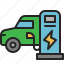 car, charger, station, vehicle, electric, charge, cable 