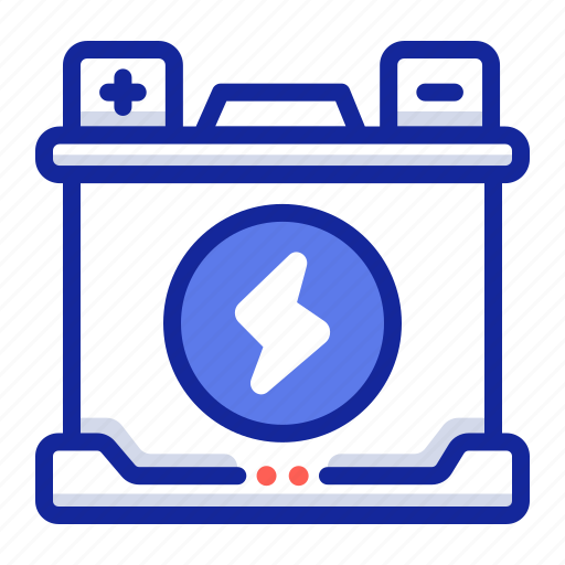 Battery, accumulator, energy storage, energy, electricity, power, car part icon - Download on Iconfinder